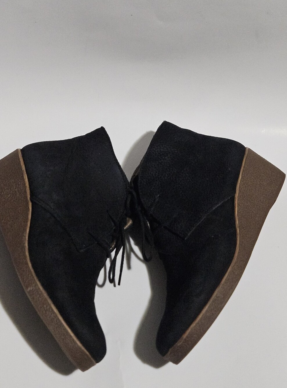 Lucky Brand Nubuck Wedge Booties 7.5